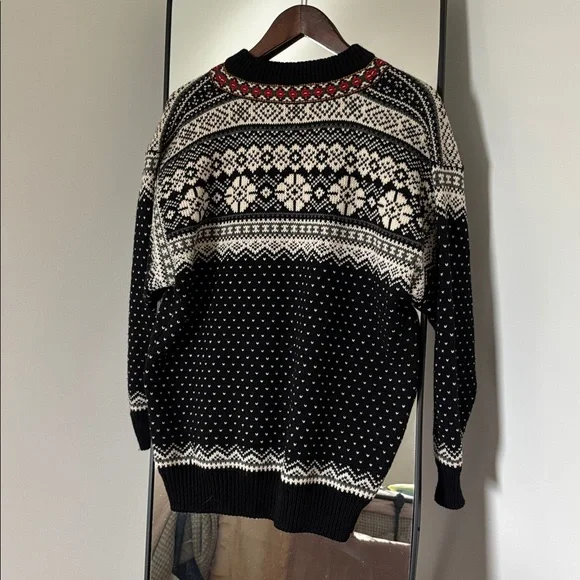 NORWEAR WOMENS MADE IN ICELAND 100% PURE WOOL SWEATER FAIR ISLE CREWNECK MEDIUM - Picture 6 of 6